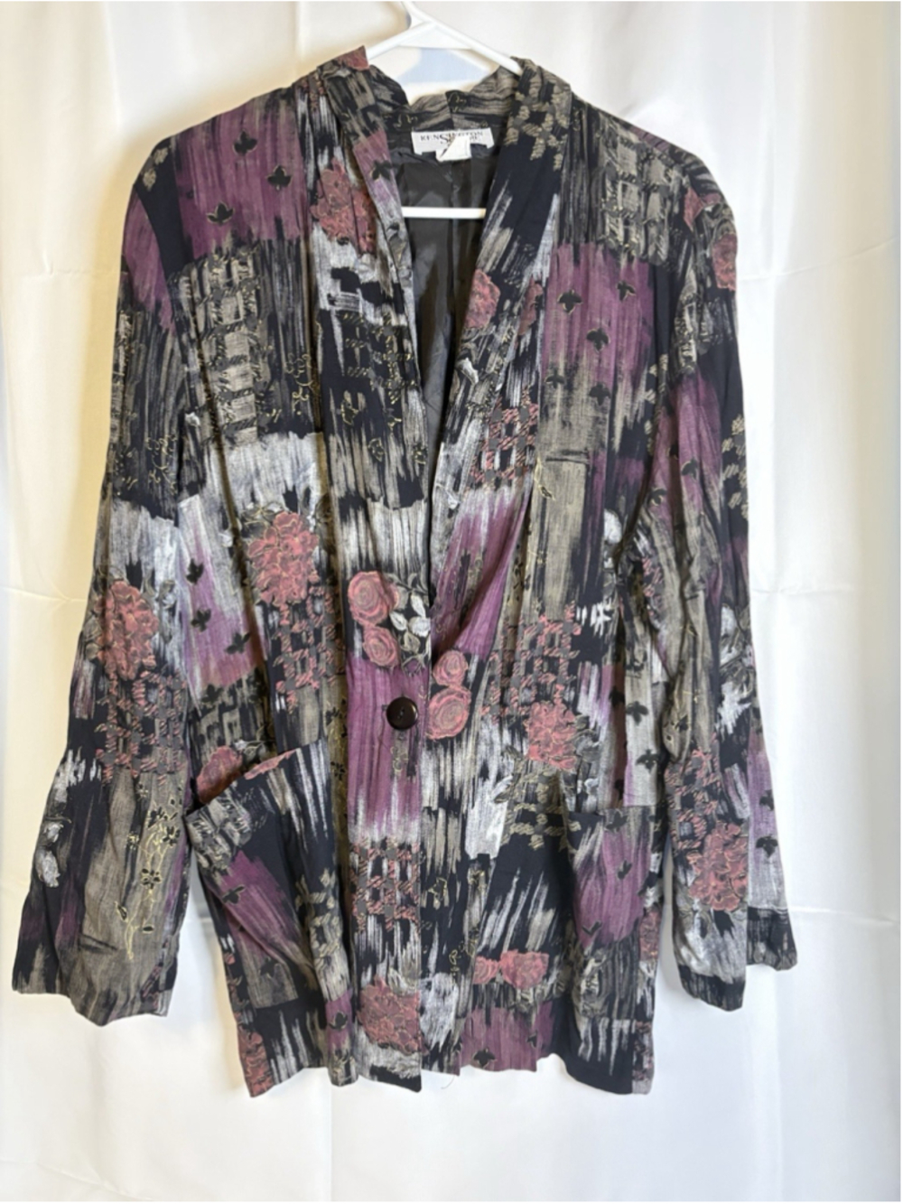 Kensington Square Women's M Floral Blazer 90's Whimsigoth Made In USA Vintage